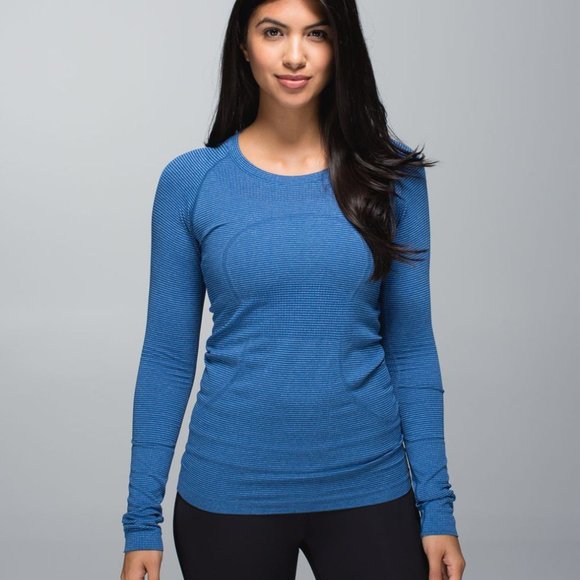 lululemon athletica Tops - Lululemon Run Swiftly Tech Heathered Blue Sz 2